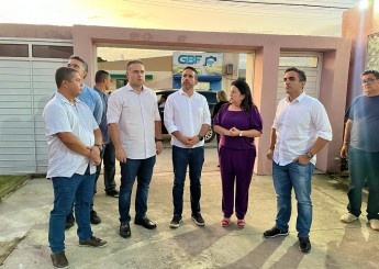 Fátima Canuto recebe governador Paulo Dantas durante visita ao Pilar